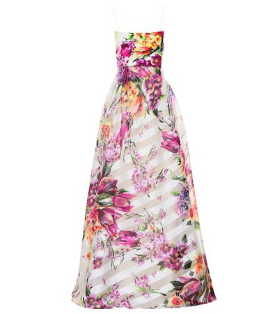 Camille floral crêpe gown