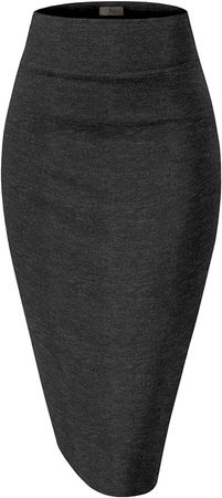 Hybrid & Company Women Premium Nylon Ponte Stretch Office Pencil Skirt High Waist Made in The USA Below Knee at Amazon Women’s Clothing store
