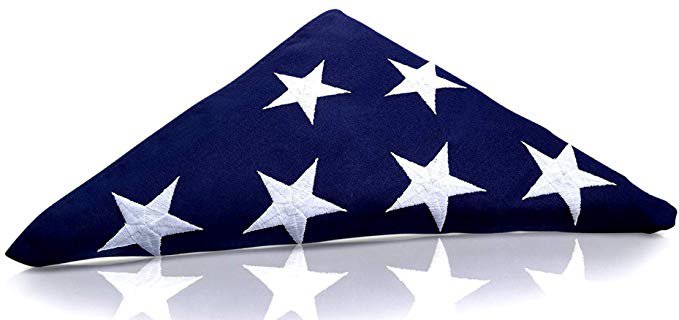Amazon.com : Tillery Innovations PRE-Folded Premium US Burial Flag, 5' x 9.5' Made in The USA with Fully Embroidered Stars and Sewn Stripes for US Veterans, Internment, Flag Ceremony, Memorial Day : Garden & Outdoor