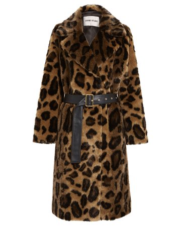Alexandra Leopard Faux Fur Coat