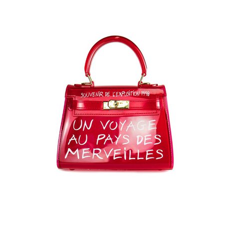 Red transparent slogan mini bag | KOOTE