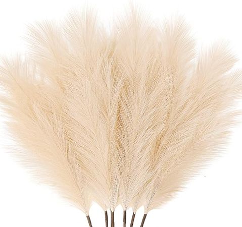 Amazon.com: ZIFTY Boho Decor 7-Pcs 38"/3.1FT Faux Pampas Grass Large Tall Fluffy Artificial Fake Flower Bulrush Reed Grass for Vase Filler Farmhouse Home Wedding Decor (Beige) : Home & Kitchen