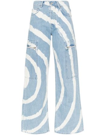 Ganni Blackstone spiral-bleached cargo jeans $409 - Buy Online SS19 - Quick Shipping, Price