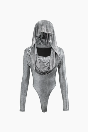 silver hooded top