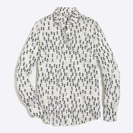 Classic button-down shirt in printed cotton