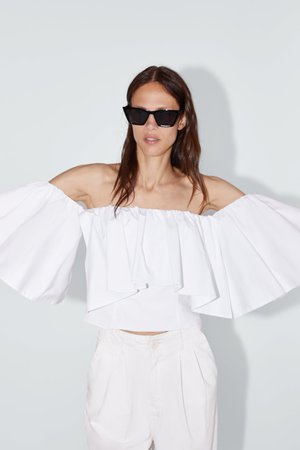 OFF - THE-SHOULDER TOP-View All-SHIRTS | BLOUSES-WOMAN | ZARA United States