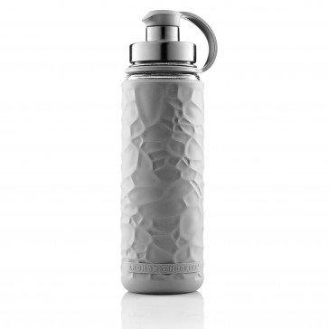 Anchor Hocking Life Durable BPA-Free Glass Water Bottle with Silicone Sleeve, Pebble Gray, 19.5 ounces