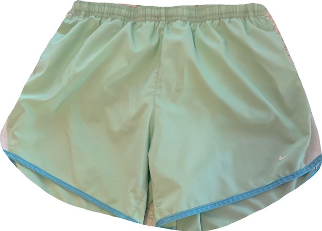 Green running shorts