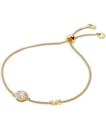 Michael Kors Sterling Silver Cubic Zirconia Slider Bracelet & Reviews - Bracelets - Jewelry & Watches - Macy's