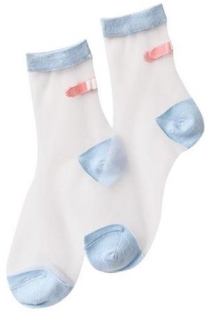 Blue transparent bandaid socks