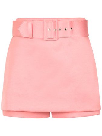 pink silk shorts skirt