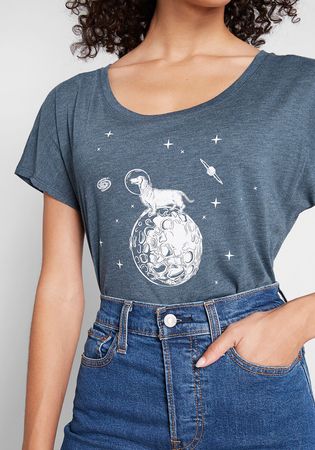 Space Dog Graphic Tee in Blue | ModCloth