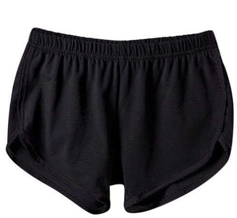 black exercise shorts