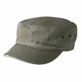 District DT605 Distressed Military Hat - Black | FullSource.com