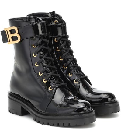 BALMAIN Ranger leather combat boots