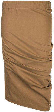 ruched straight skirt