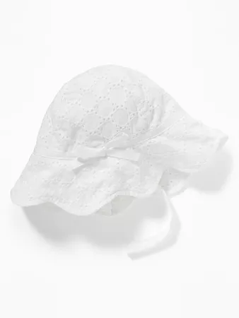 Scalloped-Edge Eyelet Hat for Baby | Old Navy