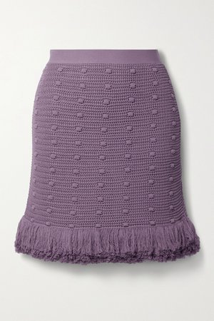 Lavender Fringed polka-dot cotton mini skirt | Bottega Veneta | NET-A-PORTER