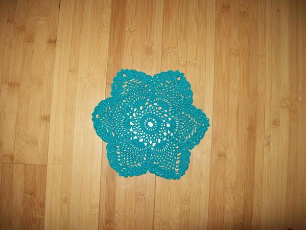 Star Crochet Doily Pineapple Design Aqua Color Eight | Etsy