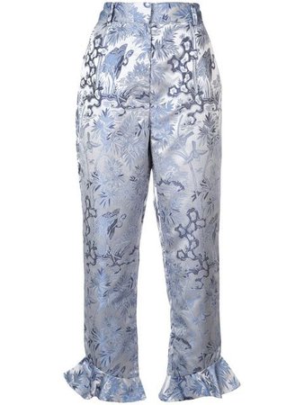 Alice Mccall floral print ruffle trousers $320 - Shop AW18 Online - Fast Delivery, Price