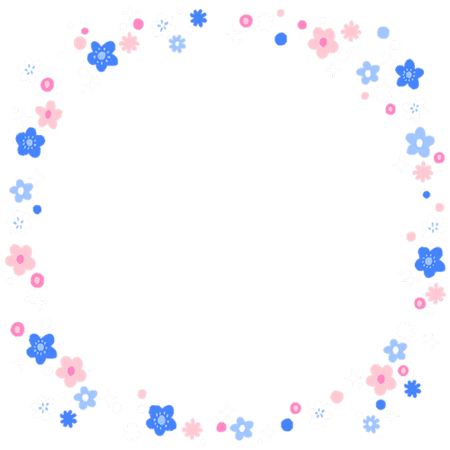 cias pngs // pink and blue flower border