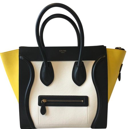 celine-luggage-sold-mini-black-yellow-white-leather-satchel-21901607-0-1.jpg (720×717)