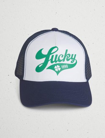 LUCKY BRANDED VINTAGE TRUCKER HAT - Lucky Brand