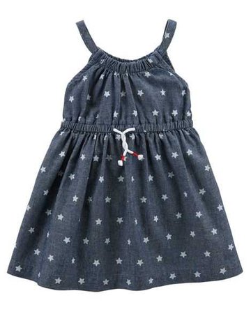 Baby Girl 4th Of July Chambray Dress | Carters.com