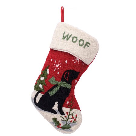 The Holiday Aisle Handmade Hooked Dog Christmas Stocking & Reviews | Wayfair