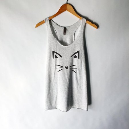 Funny Cat Shirt Face Tank Top Crazy Cat Lady Cat Shirts | Etsy