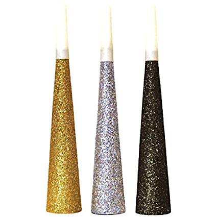 Amazon.com: New Year's Party Glitter Paper Horn Noisemaker | Supply: Toys & Games
