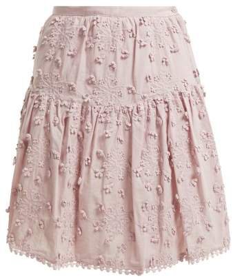 Embroidered Mini Skirt - Womens - Light Pink