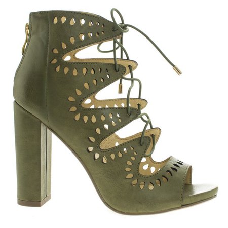 My Delicious Shoes - Teller by Delicious, Geometric Cut Out Ghillie Lace Up Heeled Sandals - Walmart.com - Walmart.com