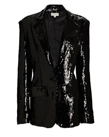Ronny Kobo Chessy Sequined Twill Blazer In Black | INTERMIX®