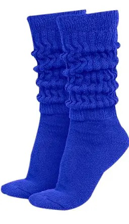 blue scrunchie socks .