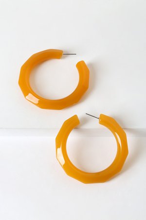 Casa Clara Rose Hoops - Yellow Hoops - Acetate Hoop Earrings