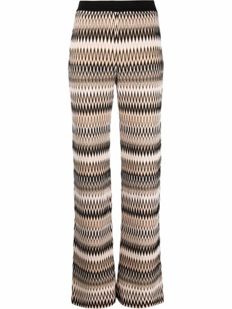 Missoni Striped zigzag-knit Flared Trousers - Farfetch