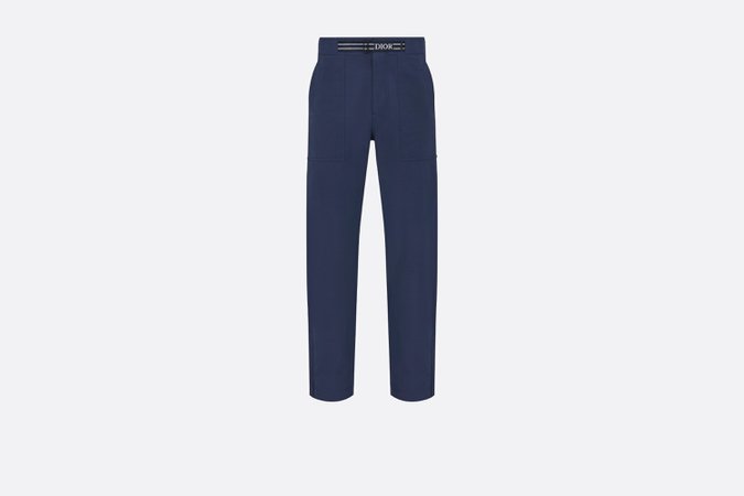 Technical Pants Navy Blue Technical Cotton Faille - Ready-to-Wear - Men's Fashion | DIOR
