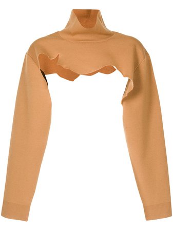 Tibi distressed-effect roll-neck knitted top - FARFETCH