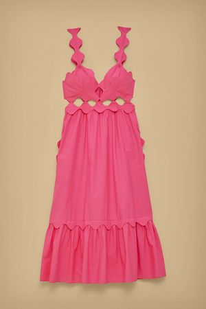 Pink Cut-Out Organic Cotton Midi Dress – FARM Rio