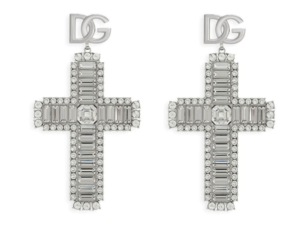 Dolce Gabbana KIM silver diamonds earrings