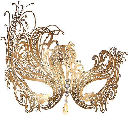 Masquerade Mask For Women Metal Mask Shiny Rhinestone Venetian Party Evening Prom Ball Mask Bar Costumes Accessory | Fruugo UK
