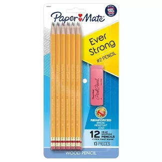 Paper Mate 12pk Pink Pearl #2 Wooden Pencils Yellow : Target