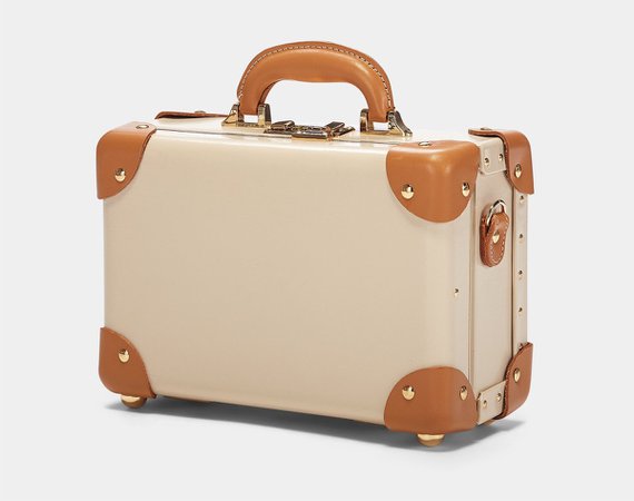 The Diplomat Vanity in Cream | Vintage leather vanity case | Steamline Luggage