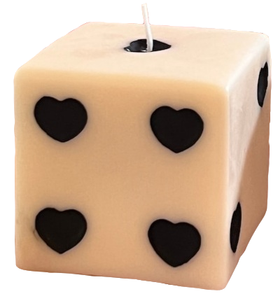 heart dice candle