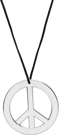 Amazon.com: Skeleteen Silver Peace Sign Pendant - 1960s 1970s Hippie Party Accessories Necklace - 1 Piece : Clothing, Shoes & Jewelry