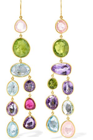 Pippa Small | 18-karat gold multi-stone earrings | NET-A-PORTER.COM