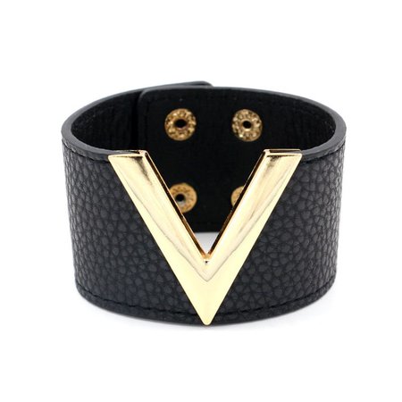Leather Fashion Geometric bracelet black Fashion Jewelry NHHM0044black