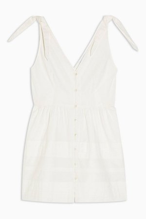 Ivory Pintuck Button Mini Dress | Topshop