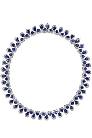 Chopard | 18-karat white gold, sapphire and diamond necklace | NET-A-PORTER.COM